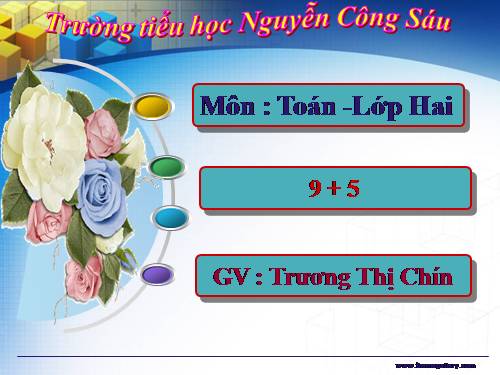 9 cộng với một số: 9 + 5