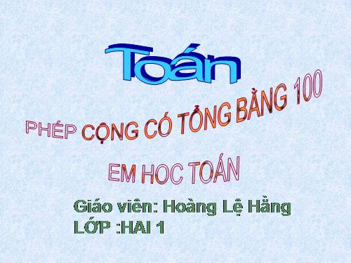 Phép cộng có tổng bằng 100