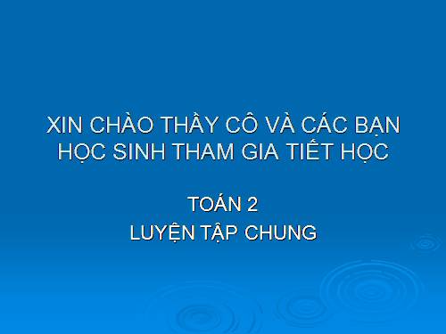 Các Bài giảng khác thuộc Chương trình Toán 2