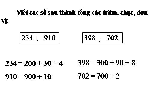 Phép cộng (không nhớ) trong phạm vi 1000