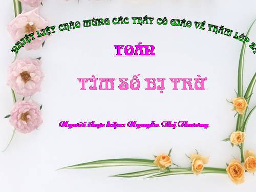 Tìm số bị trừ