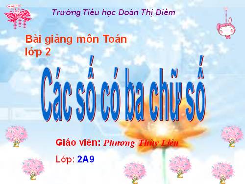 Các số có ba chữ số