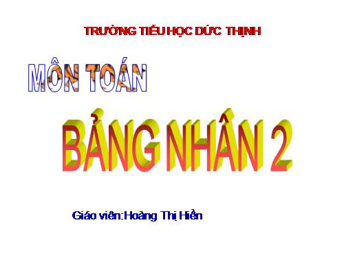 Bảng nhân 2