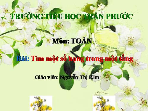 Tìm một số hạng trong một tổng