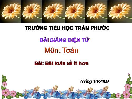 Bài toán về ít hơn