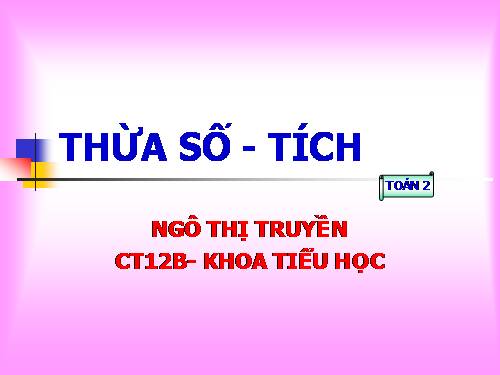 Thừa số - Tích