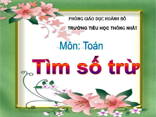 Tìm số trừ