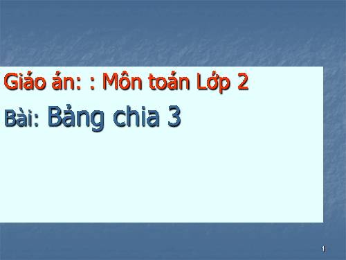 Bảng chia 3