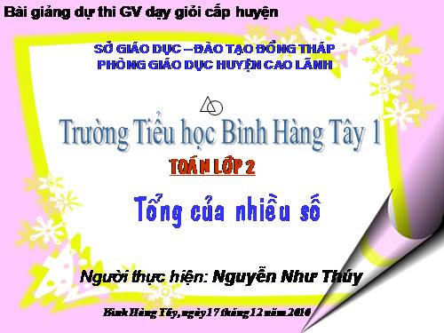 Tổng của nhiều số