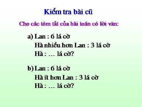 Bài toán về ít hơn