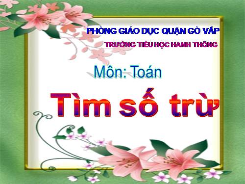 Tìm số trừ