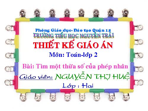 Tìm một thừa số của phép nhân