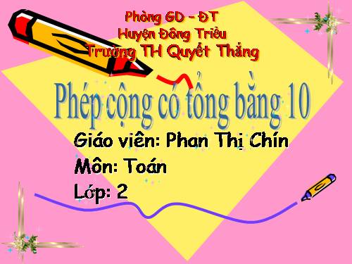 Phép cộng có tổng bằng 10