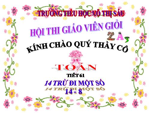 14 trừ đi một số: 14 - 8