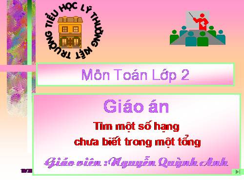 Tìm một số hạng trong một tổng