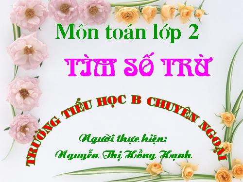 Tìm số trừ