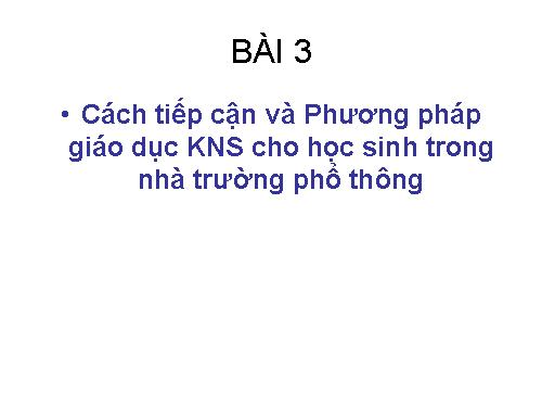 giáo dục kỹ năng sống