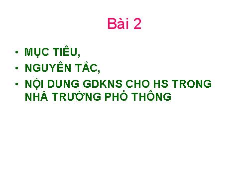 giáo dục kỹ năng sống