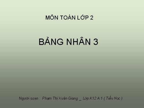 Bảng nhân 3