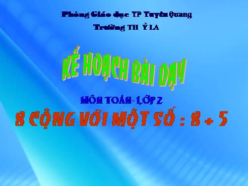 8 cộng với một số: 8 + 5