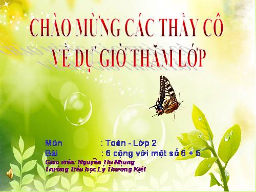 6 cộng với một số: 6 + 5