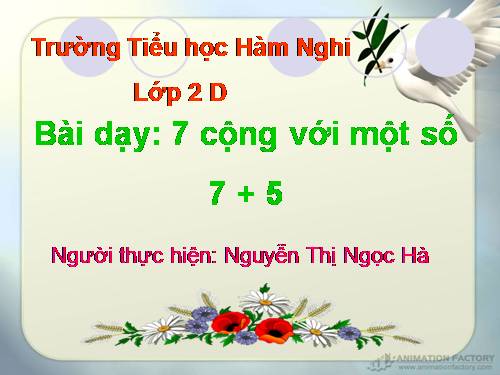 7 cộng với một số: 7 + 5