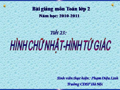 Hình chữ nhật - Hình tứ giác