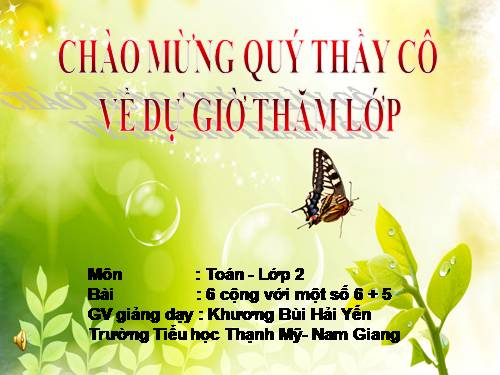 6 cộng với một số: 6 + 5