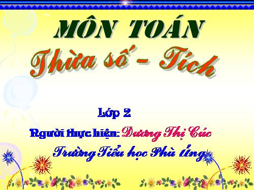 Thừa số - Tích