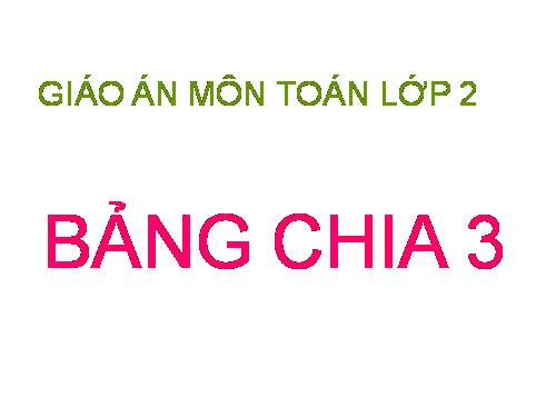 Bảng chia 3