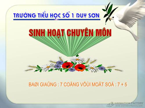 7 cộng với một số: 7 + 5