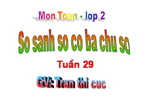 So sánh các số có ba chữ số