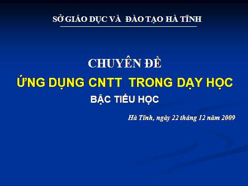 Chuyên đề UDCNTT