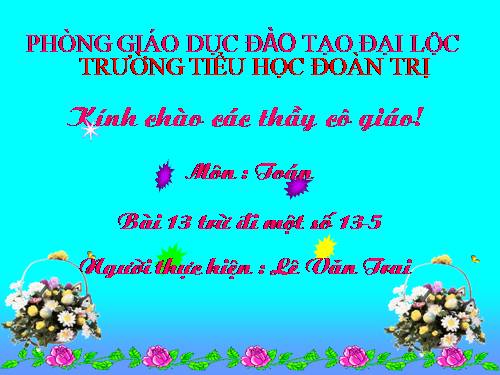 13 trừ đi một số: 13 - 5