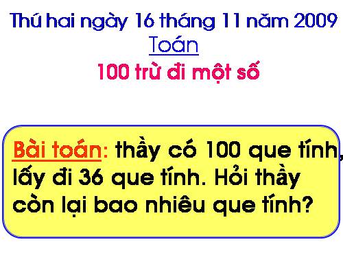 100 trừ đi một số