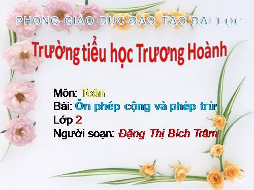 Ôn tập về phép cộng và phép trừ