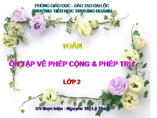 Ôn tập về phép cộng và phép trừ