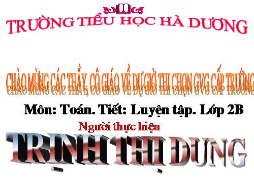 Các Bài giảng khác thuộc Chương trình Toán 2