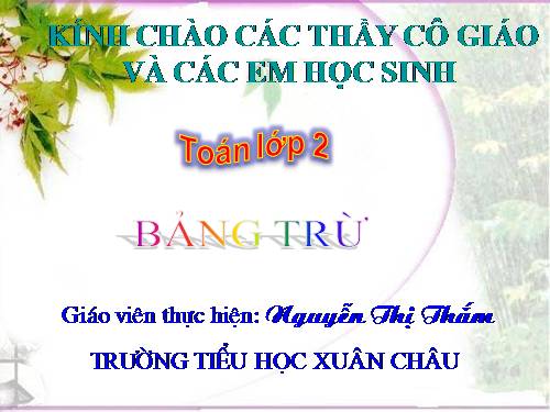 Bảng trừ