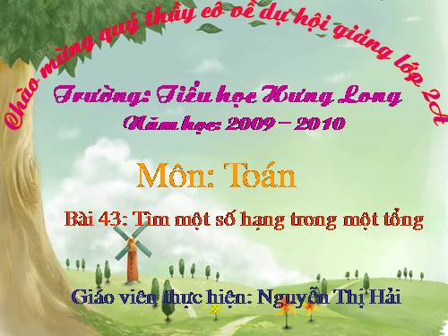 Tìm một số hạng trong một tổng