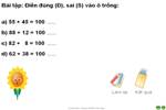 Phép tính có tổng bằng 100 (có nhúng violet)