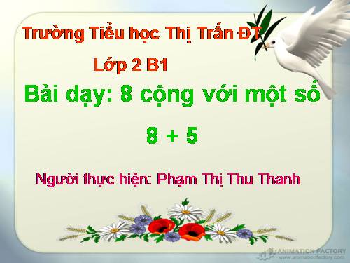 8 cộng với một số: 8 + 5