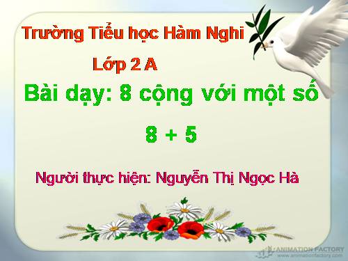 8 cộng với một số: 8 + 5