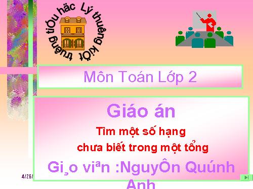 Tìm một số hạng trong một tổng