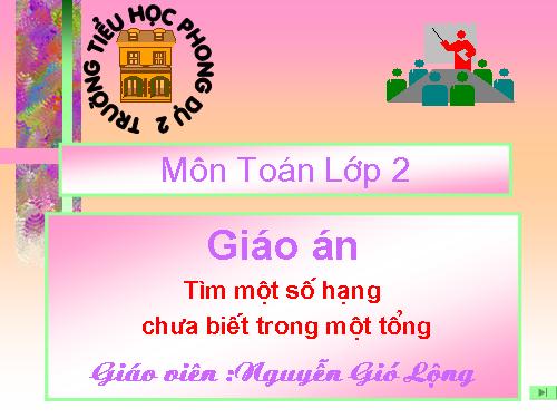 Tìm một số hạng trong một tổng