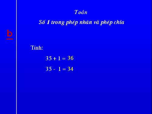 Số 1 trong phép nhân và phép chia