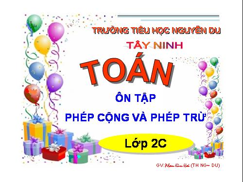 Ôn tập về phép cộng và phép trừ