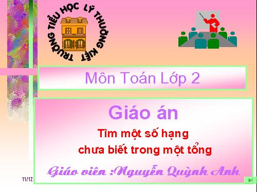 Tìm một số hạng trong một tổng