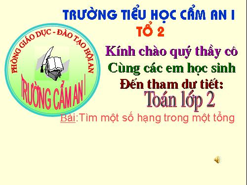 Tìm một số hạng trong một tổng