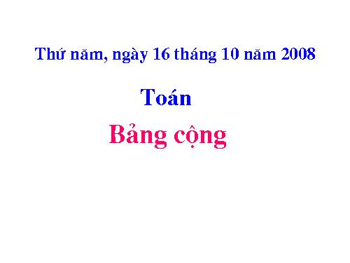 Bảng cộng